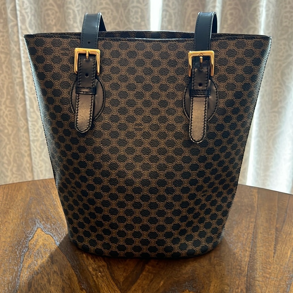 Celine Vintage Small Macadam Shopper Tote